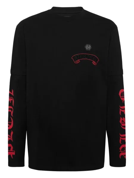 Tricou Philipp Plein cu broderie negru