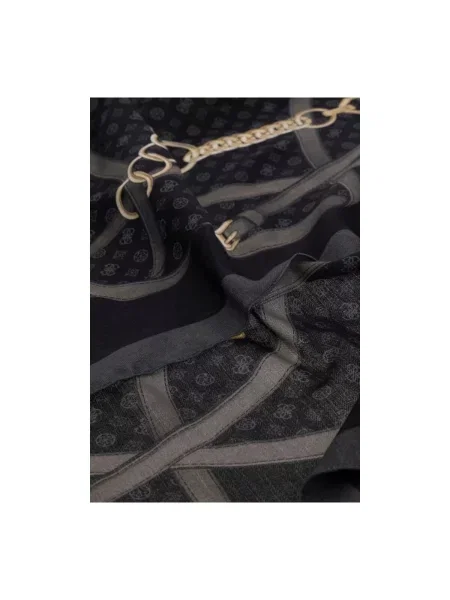 Šál Guess s potlačou čierna