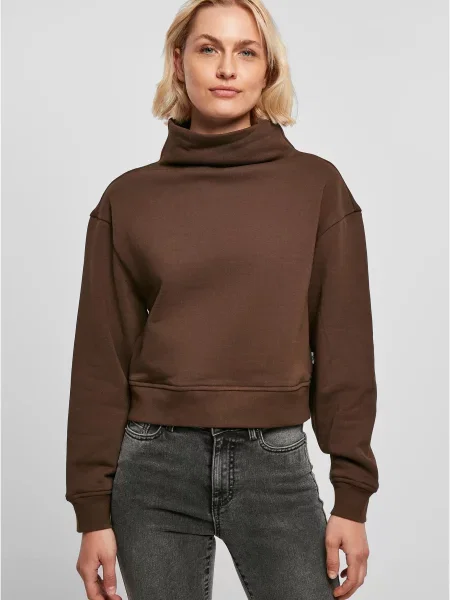 Jachetă-cămașă Urban Classics cu guler înalt maro