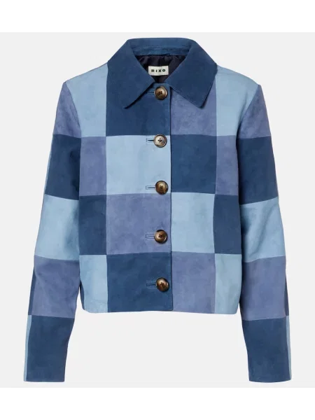 Geacă Rixo din piele de căprioară albastru