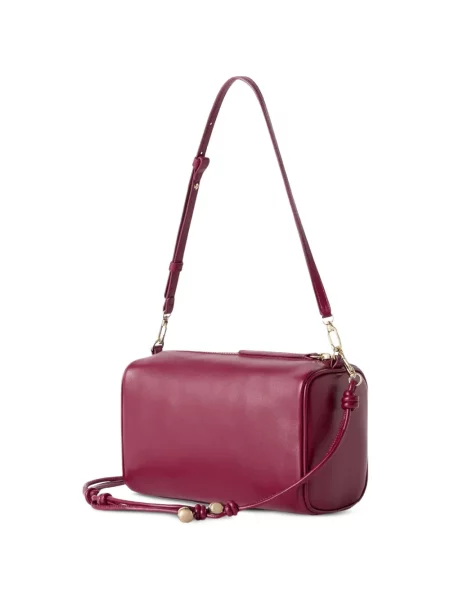 Кожена чанта за през рамо Furla с автограф червено
