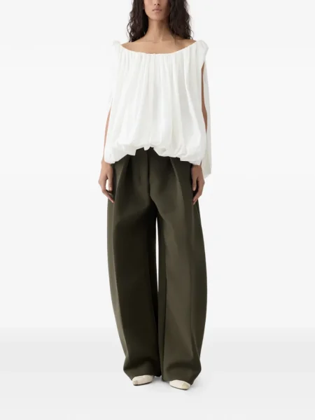 Pantaloni Jacquemus plisate verde