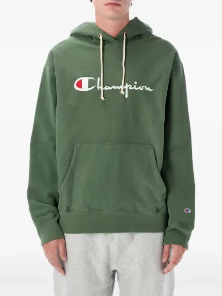 Hanorac cu glugă Champion Reverse Wave cu broderie verde
