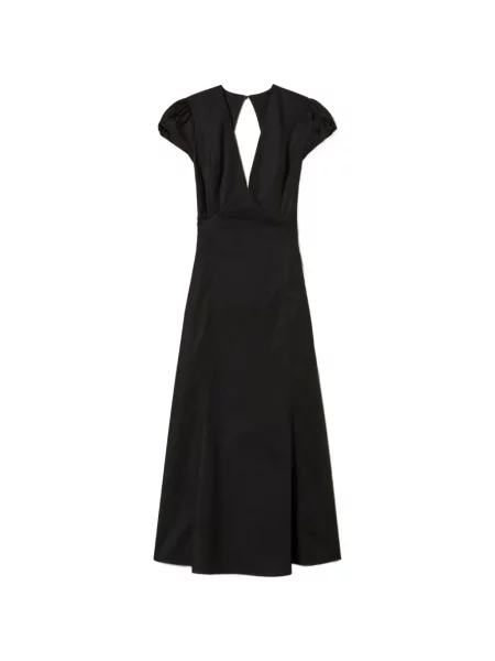 Rochie midi Twinset cu decolteu în V negru