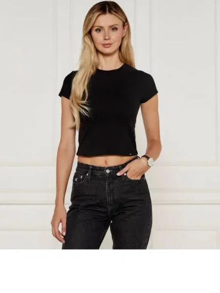 CALVIN KLEIN JEANS Póló | Cropped Fit fekete