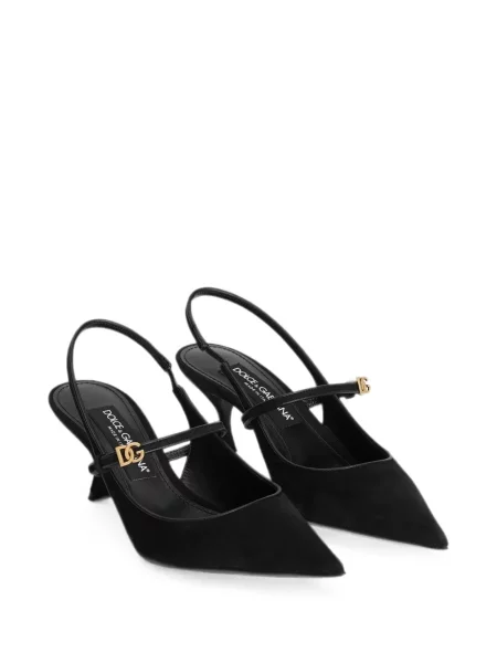 Pantofi cu toc Dolce & Gabbana din piele de căprioară slingback negru