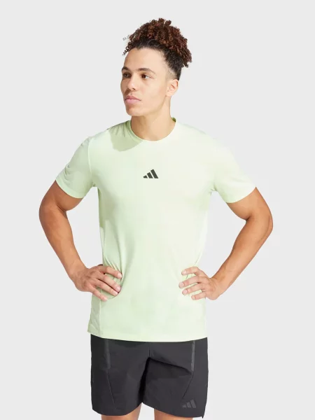 Adidas Футболка спортивна Світло-зелений Поліестер/еластан зелена