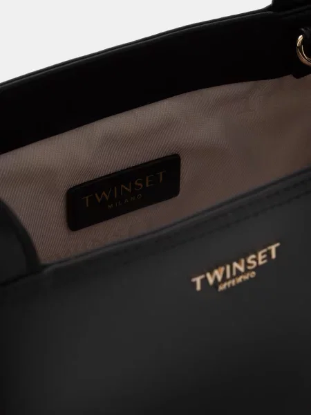 Műbőr kézitáska Twinset fekete