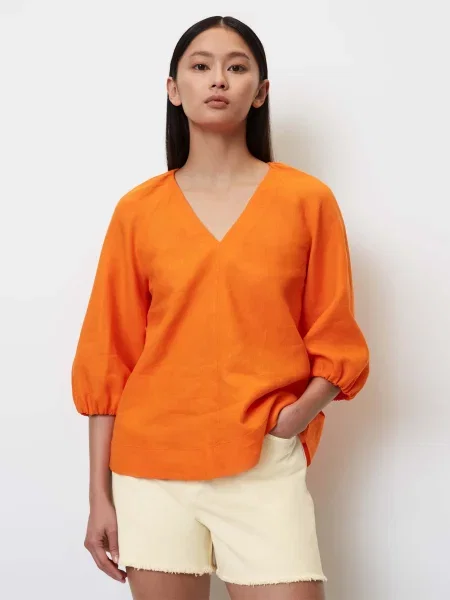 Marc O’Polo Блуза з коротким рукавом Без підкладки помаранчевий