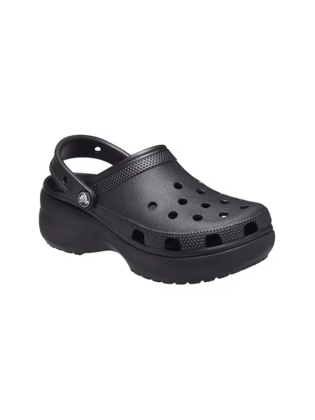 Klasické pantofle Crocs na platformě černé
