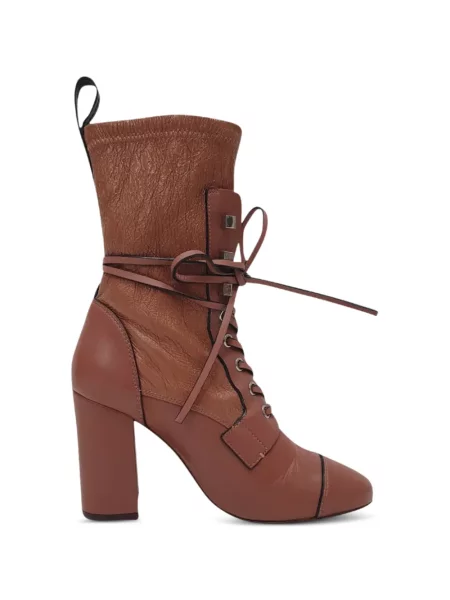 Fűzős csipkés bakancs Stuart Weitzman barna
