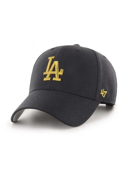 Шапка с козирка с вълна MLB Los Angeles Dodgers с апликация черно