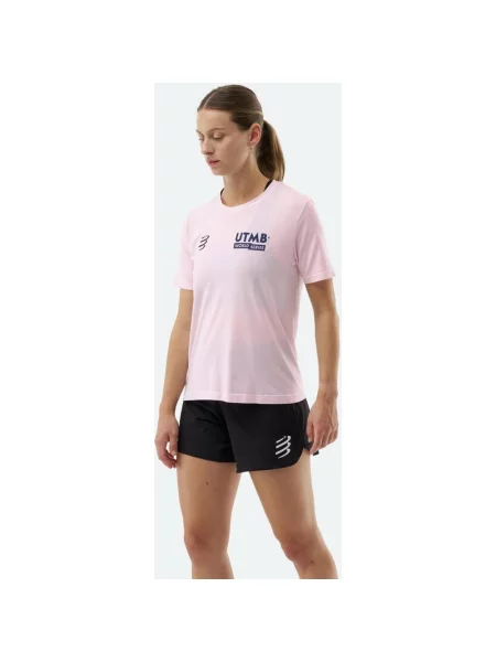 Koszulka Compressport Training UTMB z krótkim rękawem XS różowa