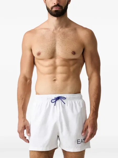 Slip de baie Ea7 Emporio Armani cu imagine cu cordon alb