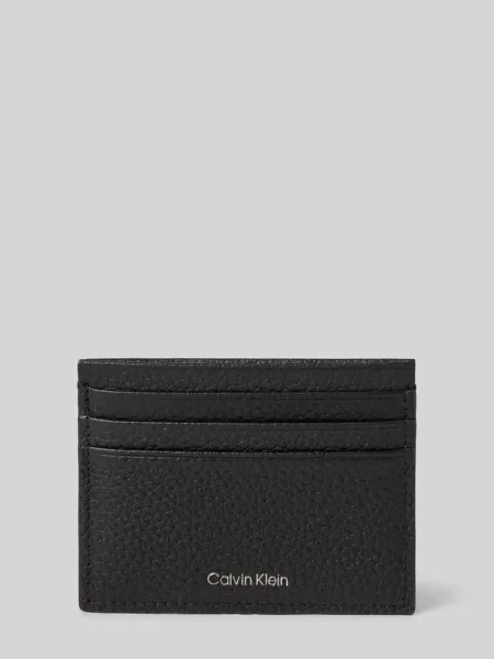 Calvin Klein etui na karty skórzane czarny