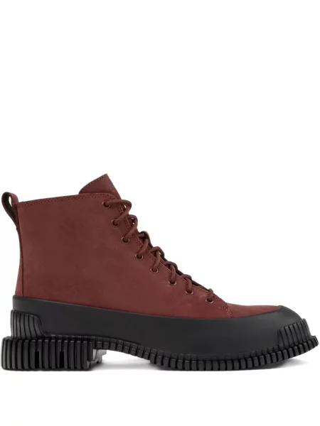 Botine Camper cu șireturi din dantelă roșu