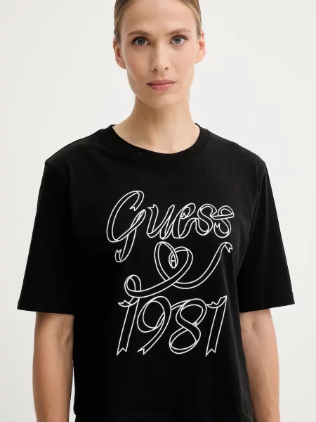 Тениска Guess MISTY дамска черно