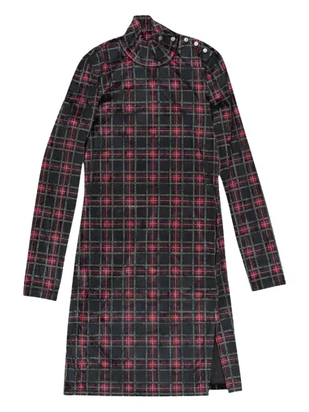 Rochie mini Callipygian în carouri de costum verde