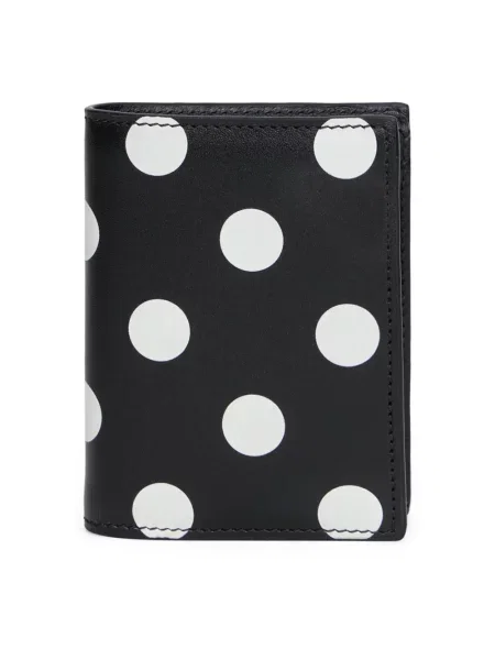 Portfel Comme Des Garcons skórzany w grochy czarny