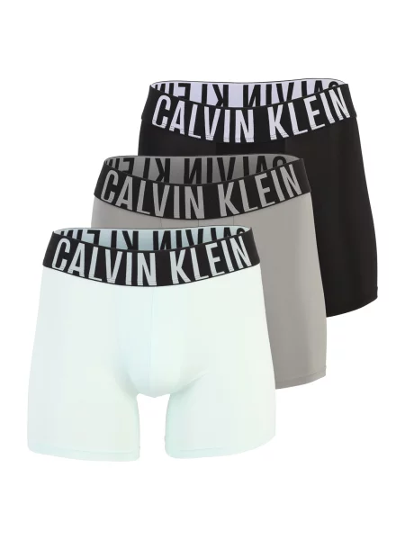 Calvin Klein Underwear Boxeri Intense Power gri închis / verde mentă negru