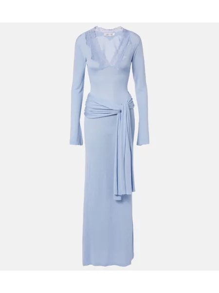 Rochie maxi Aya Muse din dantelă albastru