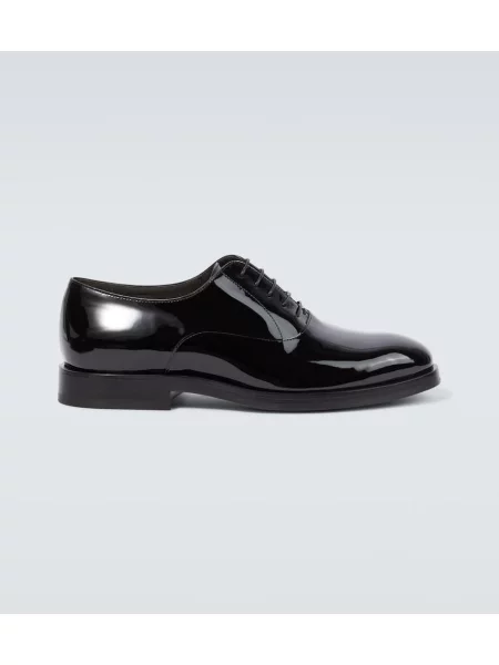 Oxford Brunello Cucinelli din piele de lac negru