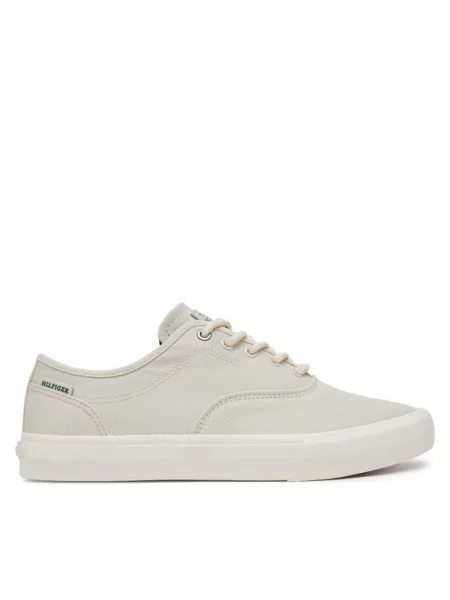 Tommy Hilfiger Tenis superge Th Hi Vulc Low Oxford Twill bela