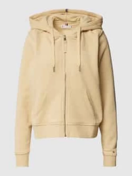 Bluza rozpinana z napisem z logo Tommy Hilfiger beżowa