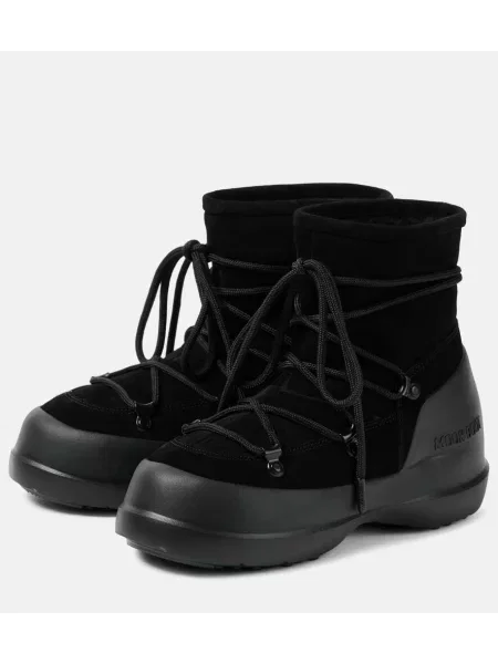 Botine Moon Boot din piele de căprioară negru