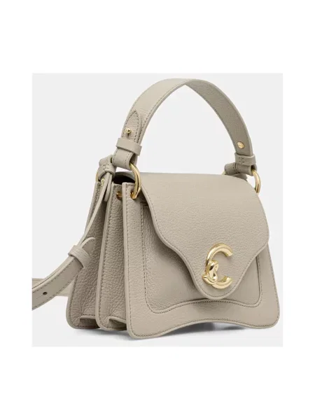 Coccinelle torebka crossbody skórzana beżowa