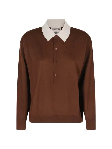 Gulerat tricou polo Semicouture maro