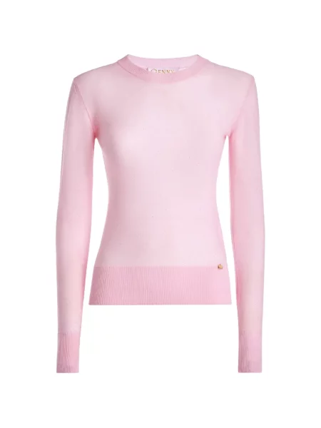 Lung top Genny tricotate roz