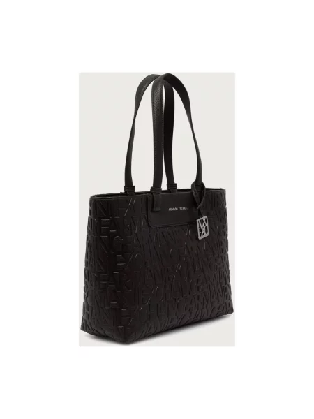 Shopperka Armani Exchange skórzana brązowa