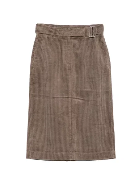 Cu centură fustă midi Marc O'polo de catifea cord maro