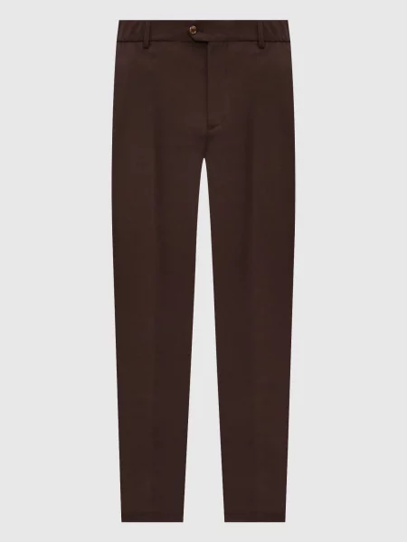 Штани з вовни та шовку Marco Pescarolo коричневі
