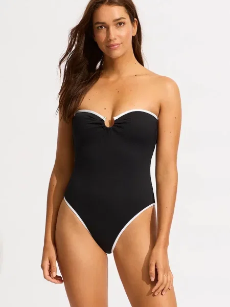 Seafolly jednodílné plavky Ring Front černé