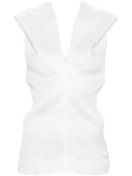 Bluză Khaite de mătase alb