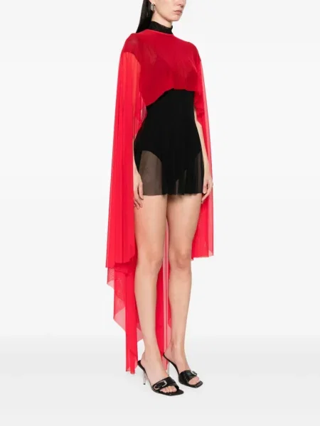Palton Atu Body Couture transparente roșu