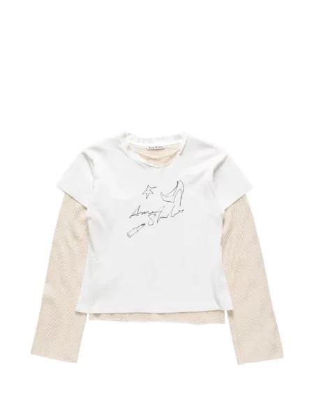Tricou Acne Studios cu imagine alb