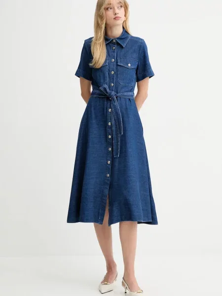 Džínové šaty Marella tmavomodrá midi