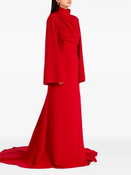 Lung rochie maxi Solace London drapată roșu
