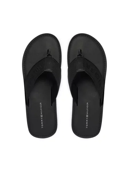Papuci Tommy Hilfiger din piele negru