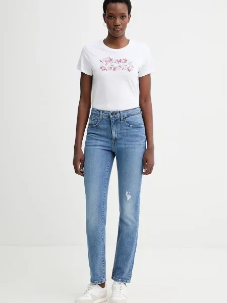 Rifle Levi's HIGH RISE STRAIGHT modrá