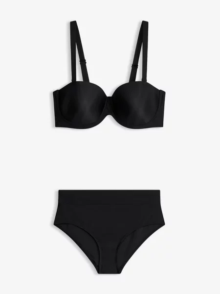 Bikini balkonetka z szybkoschnącego materiału 2 części czarne