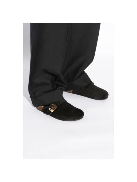 Klapki mules Tory Burch skórzane czarne