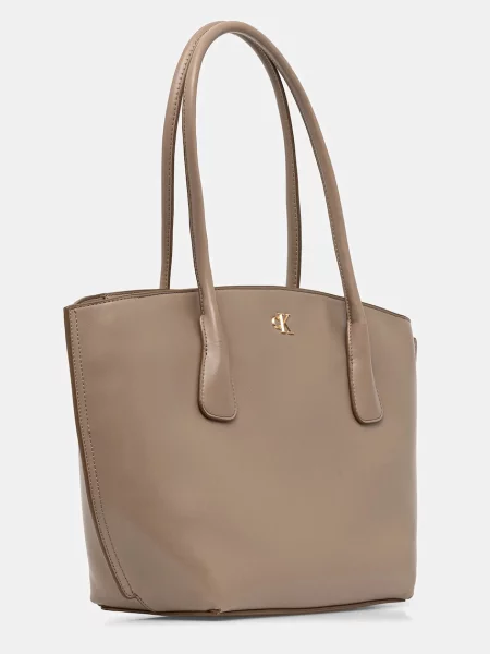 Kabelka Calvin Klein Ck Medium Dome Tot béžová