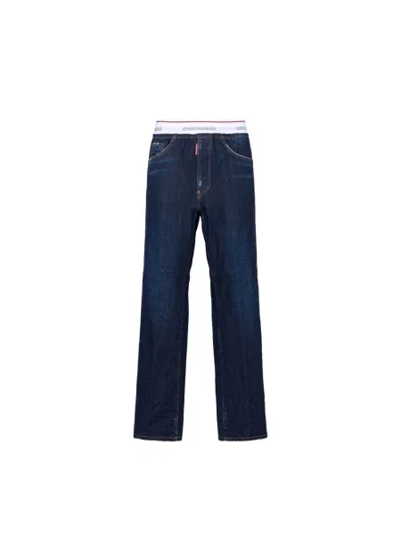 Jeansy straight leg Dsquared2 niebieskie