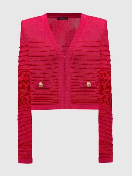Кардиган у візерунок Balmain рожевий