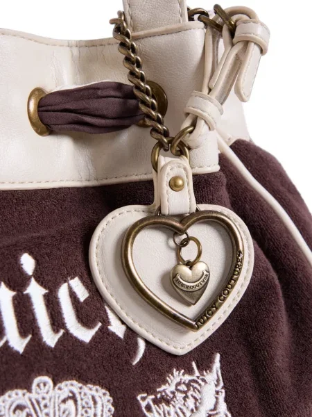 Шопинг чанта Juicy Couture бродирана кафяво