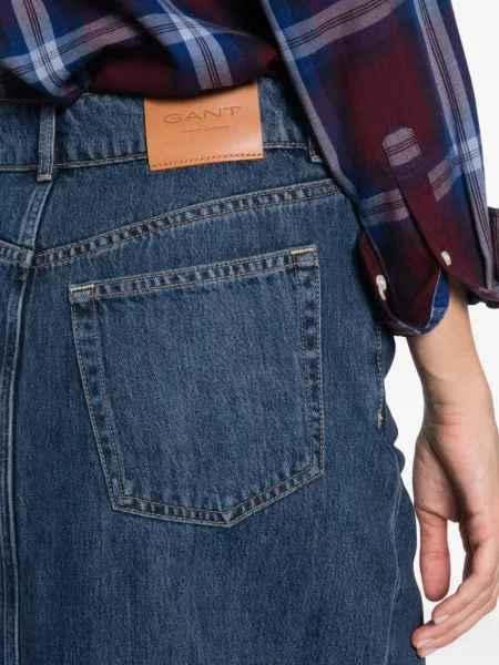 Fustă din denim Gant albastru
